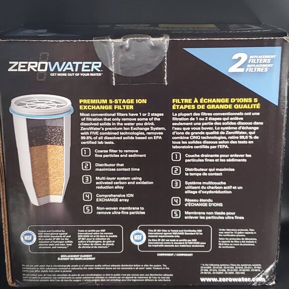 Zero water replacement filters 2 pack - Picture 2 of 4
